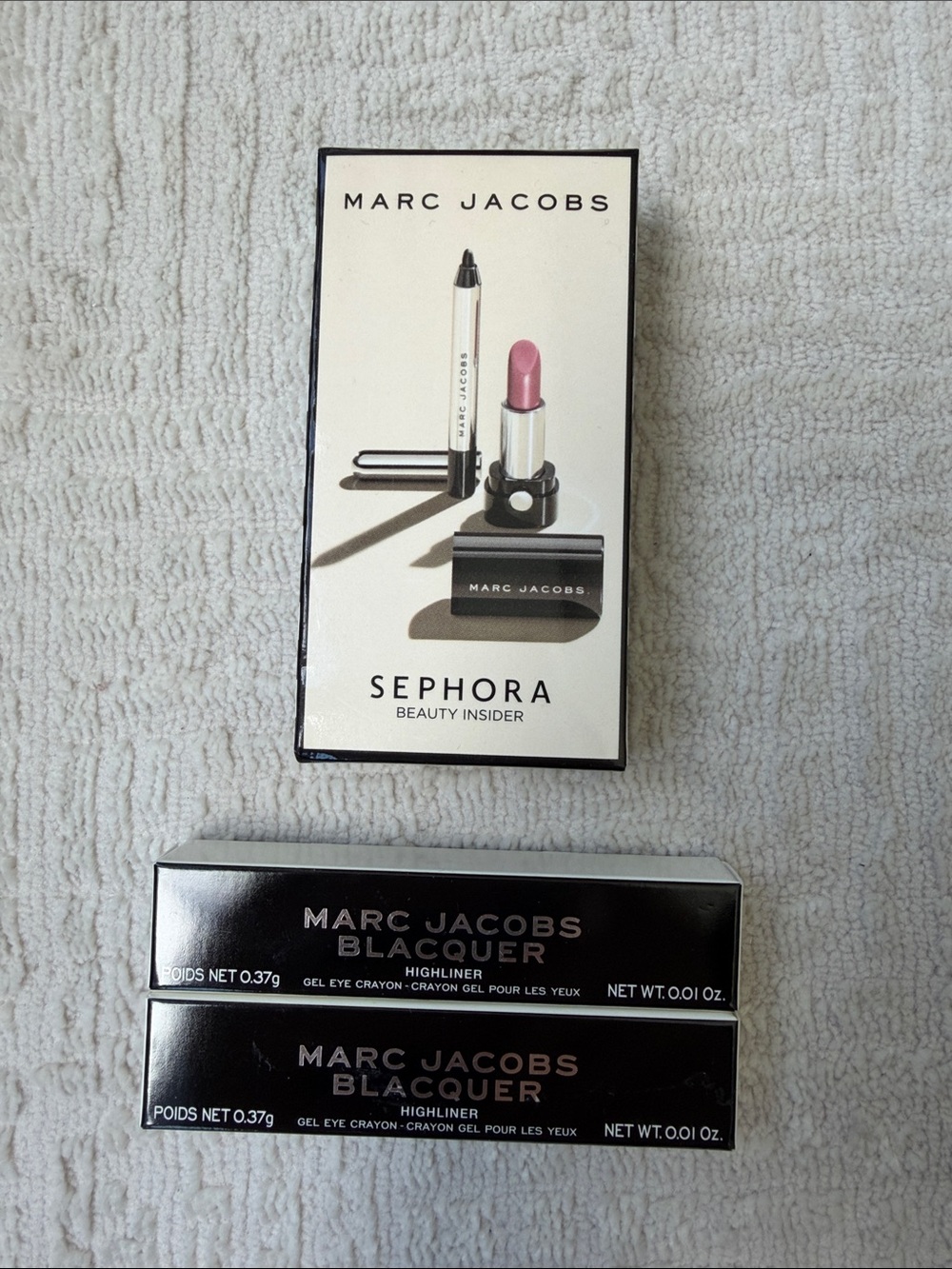 Marc Jacobs Mini Pink Lipstick & Mini Black Highliner Trio